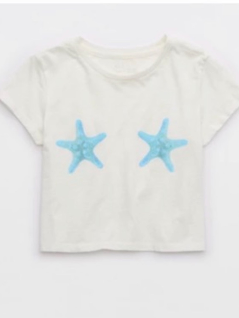 Aerie starfish white cropped crewneck tee